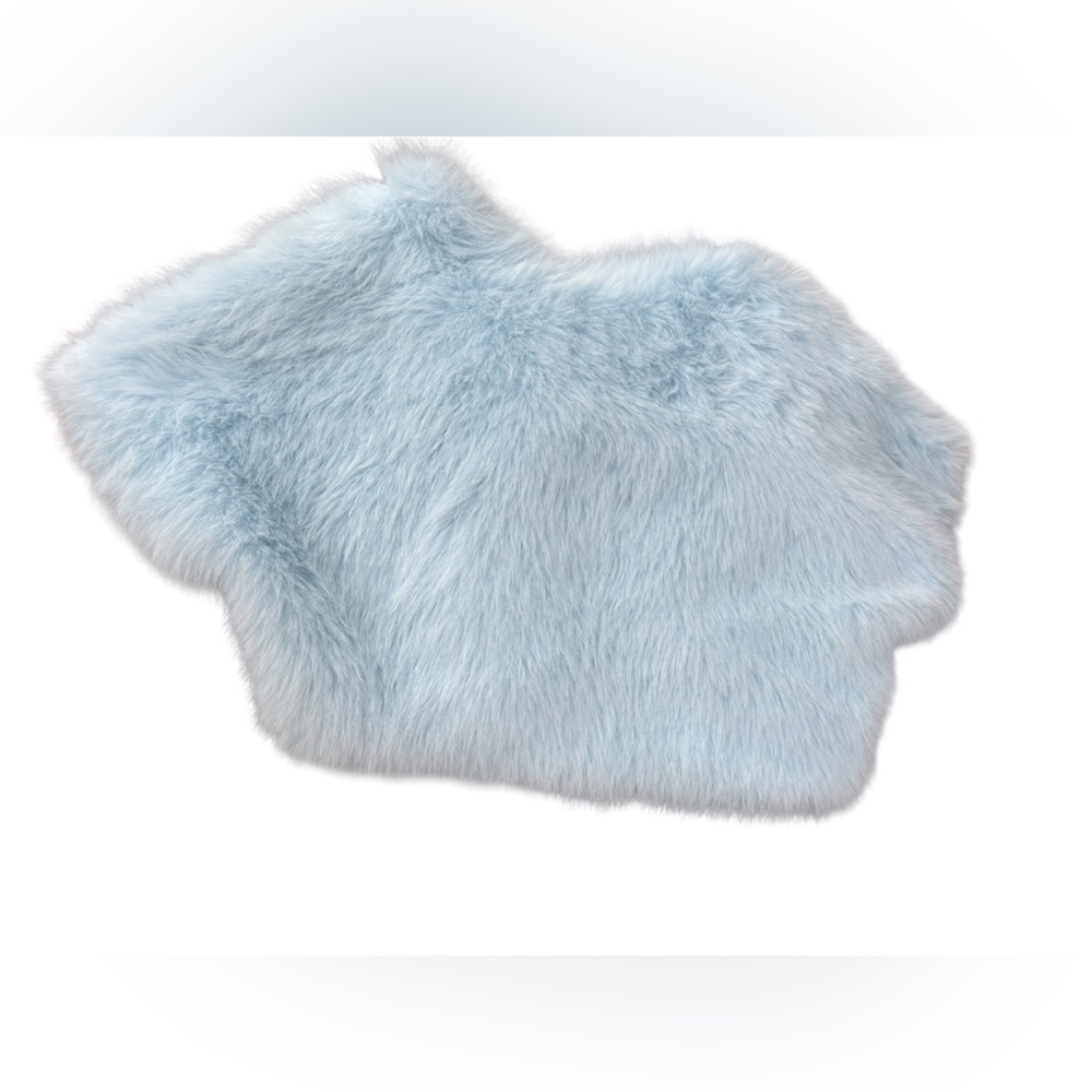 đżď¸ Spoon Jeans Faux Fur coat Baby BlueâJacket stole scarf Size S New with tag - Picture 7 of 7